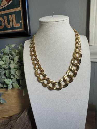Vintage gold tone Double link choker - image 1