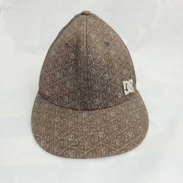 DC FlexFit Hat Fitted Size S/M Brown Logo Print