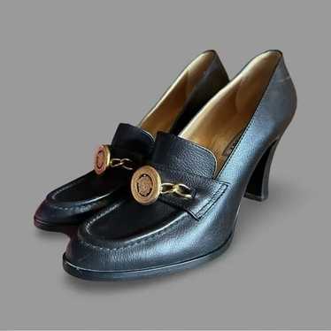 靴 GIANNI VERSACE leather shoes loafer 43 $849.00 !! VERSACE MEN ICONIC WHITE PEBBLED LEATHER LOAFERS