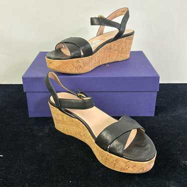 Nib Stuart Weitzman Black With Cork Platform Sand… - image 1