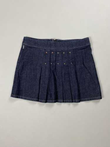 スカート vintage Burberry denim skirt y2k 00s Y2k 00s 2000 vintage Guru mini denim skirt with brown