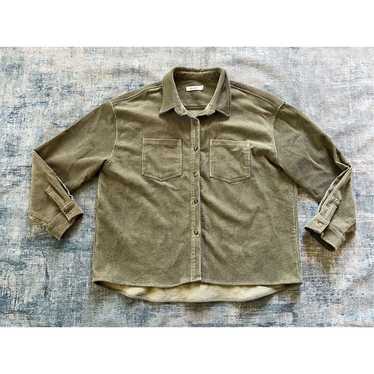 Mod Ref Olive Green Corduroy Button Front Shirt Ja
