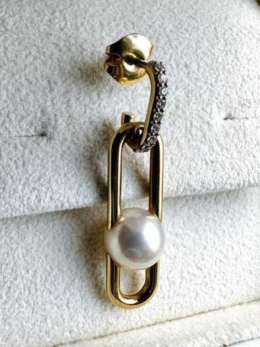 パール ダングルピアスK18 yellow gold Akoya pearl 18K イエローゴールド アコヤパール ピアス 4.5mm | Costco Japan