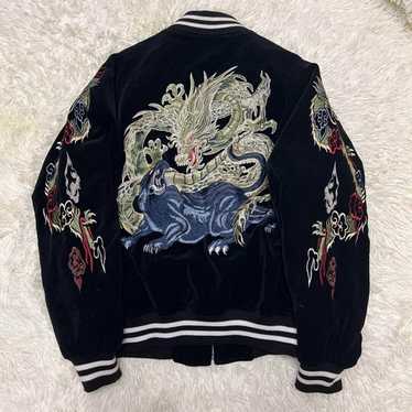 hoshihime souvenir jacket ベロア 黒 ブラック 龍 - メルカリ