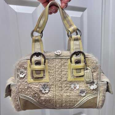 バッグ coach Y2K soho mini Boston Bag Signature COACH Soho Signature Handbag Mini Boston Bag Turnlock Pink