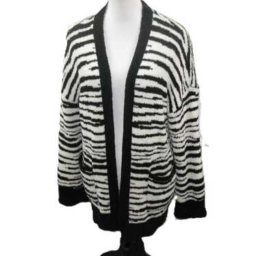 Pol Zebra Print Soft/Comfy Open Front Cardigan Siz