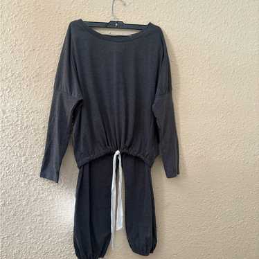 Dark Gray Drawstring Jumpsuit