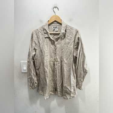 Flax Linen Button Down Long Sleeve Laggenlook Tuni