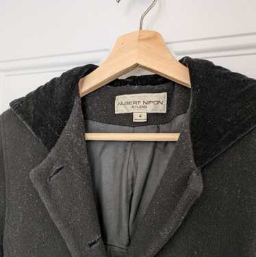 Albert Nipon Studio Wool Coat With Velvet Lined H… - image 1
