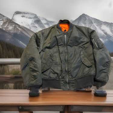 Vintage 80s Alpha Industries MA-1 Bomber Jacket Full Zip
