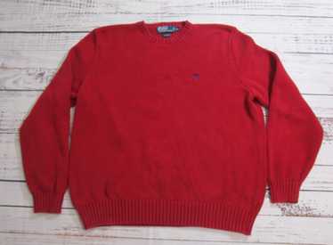 Vintage Polo Ralph Lauren Red Long Sleeve Knit Sw… - image 1