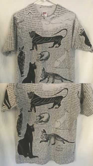 Vintage cats art t-shirt, - Gem