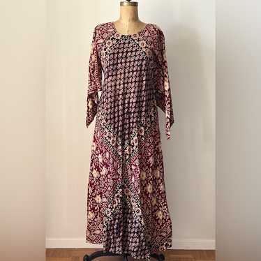 Vintage 1970’s India Cotton Gauze Blockprint Dress - image 1