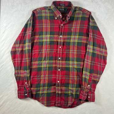 Polo Ralph Lauren Vintage Made In Usa Red Plaid F… - image 1