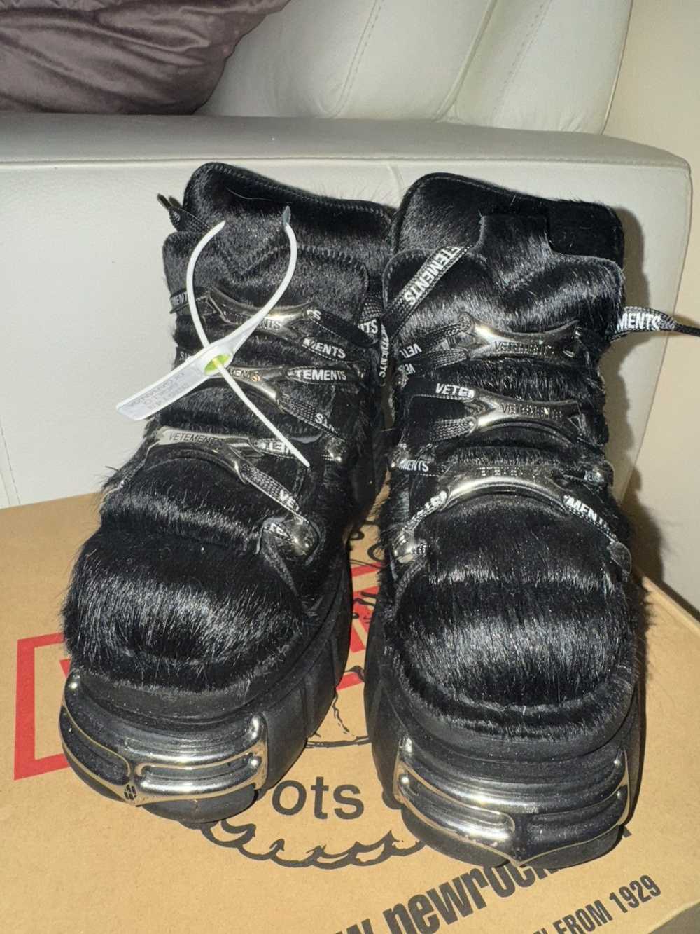 New Rock × Vetements Vetements x New Rock Black Horse Hair Platforms