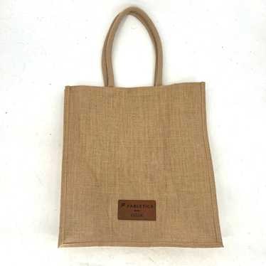 Fabletics Khlo Burlap Jute Tote Shopper Bag