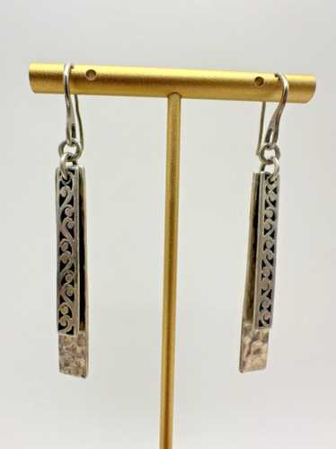 Vintage LOIS HILL Drop Dangle Earrings Hammered & 