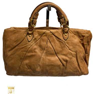 バッグ Miu Miu 2way hand bag brown Miu Miu VITELLO LUX 2way Handbag Shoulder bag Leather Brown
