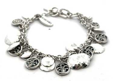 Designer Lois Hill Sterling Silver Beaded Scroll H