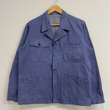 70s EURO VINTAGE FRENCH WORKER ボロジャケット Vintage 60s 70s FORGLOS French Workwear Jacket Size Fits M