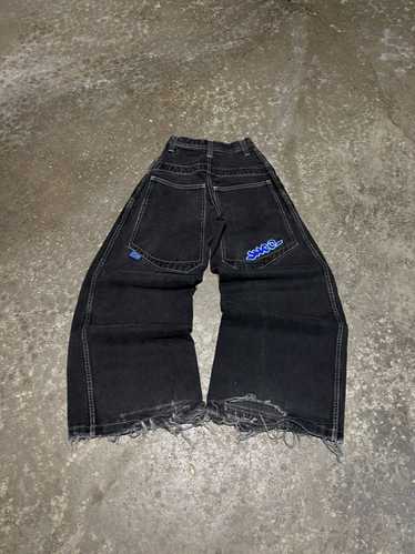 ダークブルー ワイドレッグ デニムパンツ jnco baggy 90s-00s JNKO jeans cotton buggy denim pants ジンコジーンズ