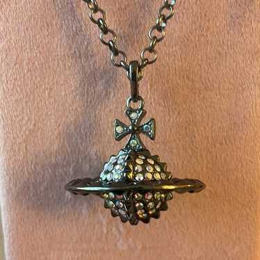 Vivienne Westwood Vintage Unisex Silver Plated Black Enamel