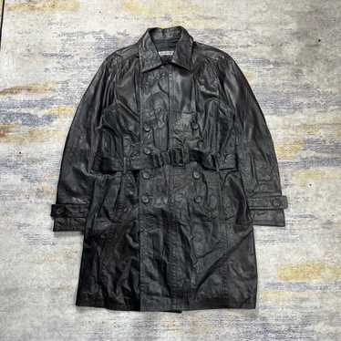 DIRK BIKKEMBERGS レザー切替ウールピーコート size 44 DIRK BIKKEMBERGS レザー切替ウールピーコート size 44