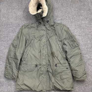 ジャケット・アウター 70s us.army N-3b VTG 70s M N-3B Mens Flying Jacket Olive Nylon Parka Extreme