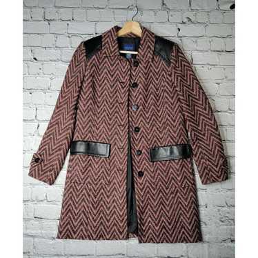 Doncaster Collection Wool Blend Leather Trim Red C