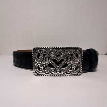 vintage Brighton レザー ベルト ハート コンチョ シルバー Vintage brighton heart buckle - Gem