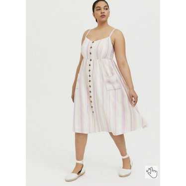 Torrid Dress Plus Size 2x Linen Blend Cotton Candy