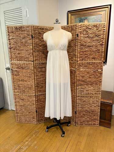 Vintage 70s Long Sheer Nightgown, Miss Elaine Ivo… - image 1