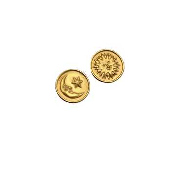 ANNE KLEIN 太陽モチーフ SUN matte gold ピアス i85 TEMPLE OF THE SUN】Soleil 太陽モチーフ ゴールドピアス 18k
