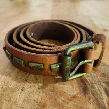 小物 DIESEL archive studs lether belt brown Studded Diesel Belt - Etsy