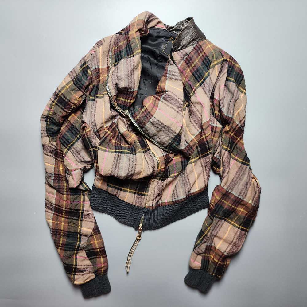 Vivienne Westwood Anglomania - Asymmetrical Wool Tartan Bomber Jacket