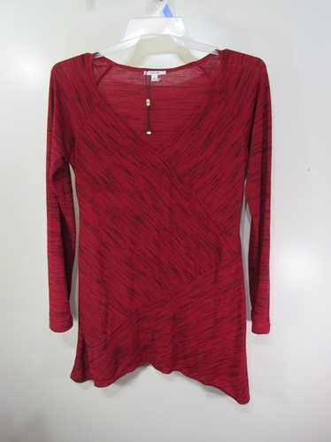 Womens Sophie Max Top Size L Red Black  Long Sleev