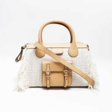 トートバッグ Chloe Edith Medium Zip Tote Bag Beige Chloé Blanc Edith Tote - Ann's Fabulous Closeouts