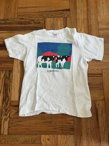 VINTAGE 1985 WOODY JACKSON ART T SHIRT USA COW SINGLE STITCH