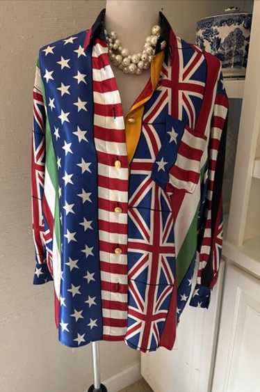 MOSCHINO◆レトロシャツ/レーヨン/レッド/ギター柄/old MOSCHINO – VINTAGE SELECT SHOP MAISON DE VII（メゾンドヴィ）