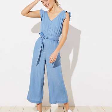 Loft Chambray Jumpsuit With Flutter Sleeve - image 1