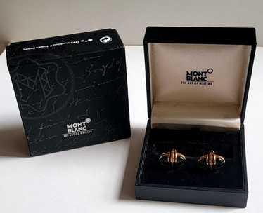 MONTBLANC カフリンクス ゴールド ブラック Montblanc Cufflinks Iconic Lines MST 90 yrs (Gold plated