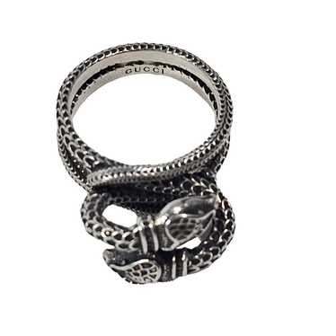 Gucci★素敵！Unisex Aged Silver Garden Snake Ring 17268290~silver_0.jpg
