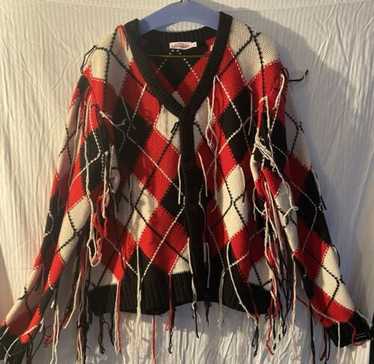 トップス 21aw Charles Jefferey Loverboy cardigan Charles Jeffrey LOVERBOY Red Guddle Cardigan Charles Jeffrey