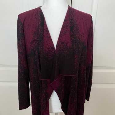 Kasper Burgundy & Black Design Waterfall Open Fron