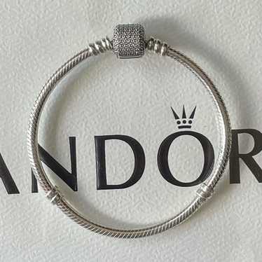 Pandora Moments Sparkling Pave Clasp Bracelet 7 In