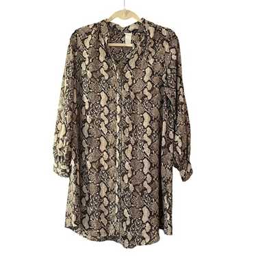 H&M Python Snake Print Tunic Dress Size 8 Long Li… - image 1