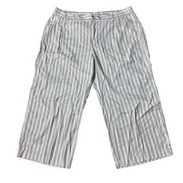 Torrid Linen Blend Wide Leg Striped Womens Pants s