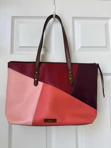 Fossil Jayda Leather Red Multi Color Shoulder Bag 