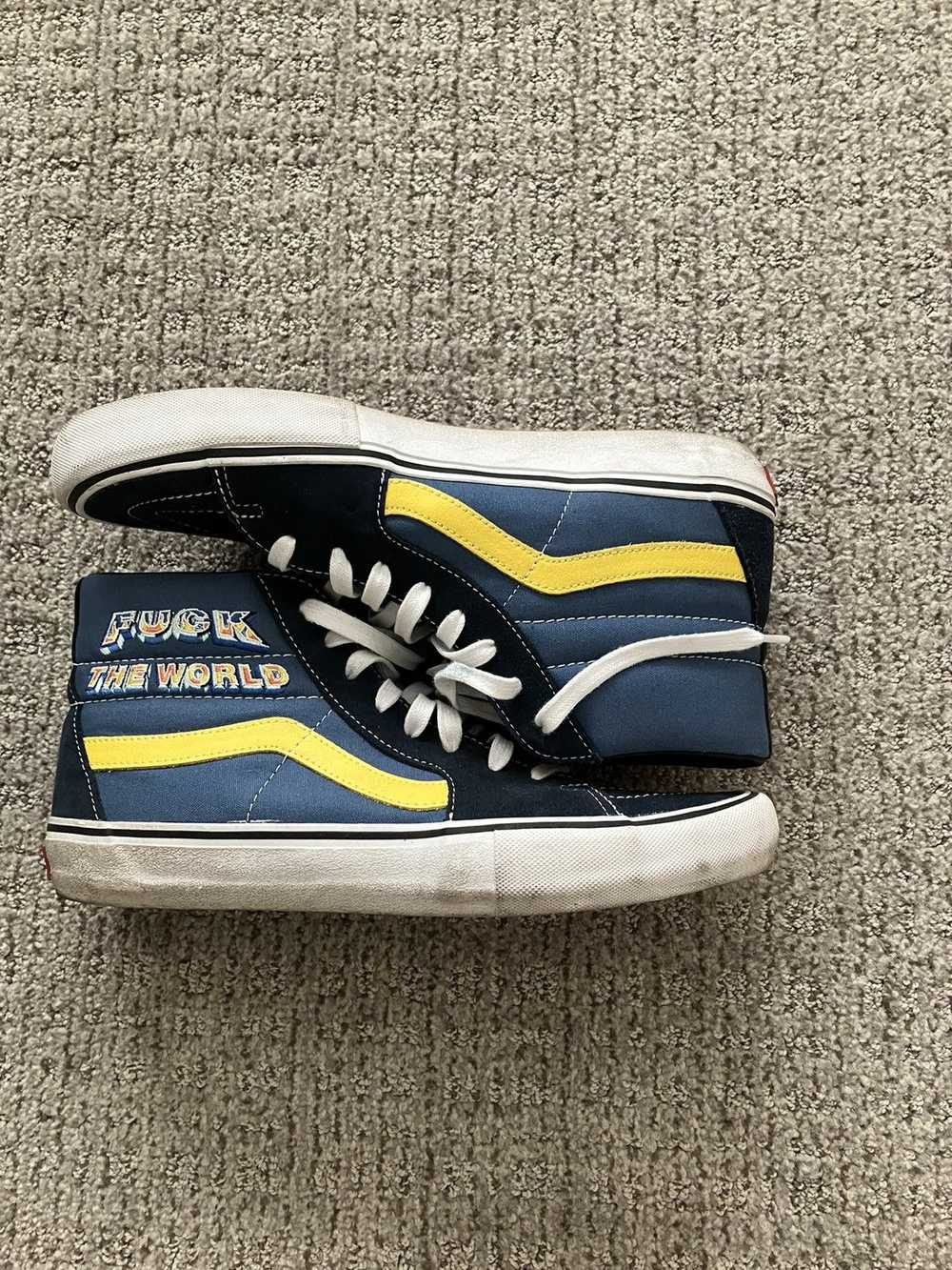 【箱付き美品】Supreme Vans sk8ネイビー/イエロー Supreme Vans Sk8-Hi ネイビー/イエローオンライン ストア