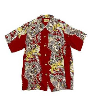 三井さん　SUN SURF Special Edition TORNADO Special Edition Tornado Tiger SS38417 Red Hawaiian Shirt